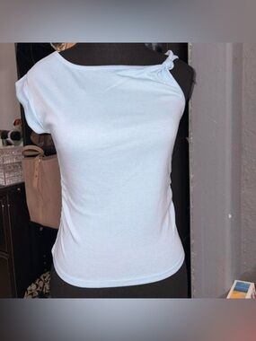 Cotton on Light Blue One-Shoulder Knot Detail Tank